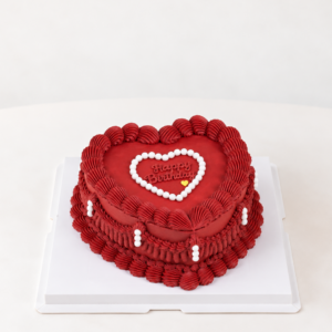 Vintage Red Heart Cake